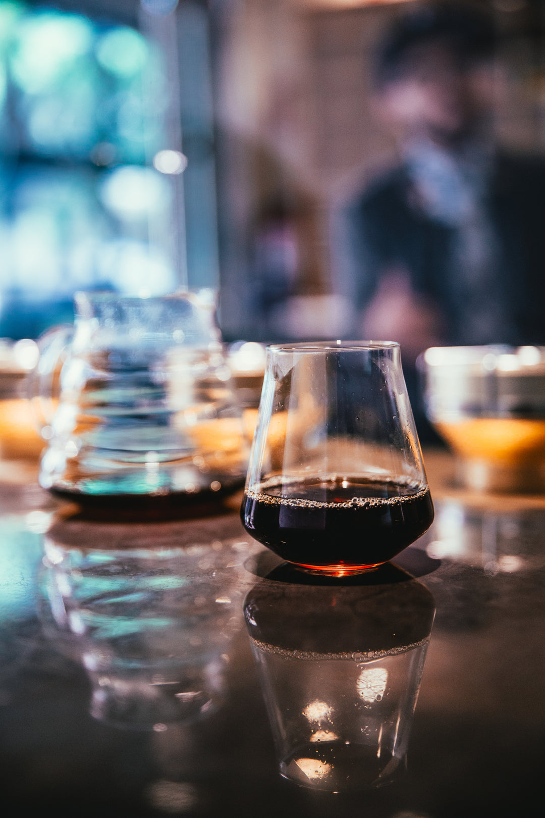 coffee-process-with-glassware-at-cafe